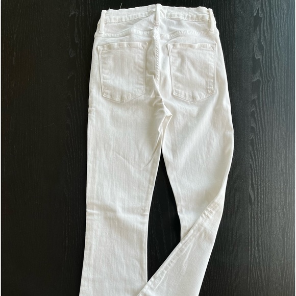 Frame Denim Le High Flare Jeans in Blanc White Stretch Flare Jeans Women - Picture 11 of 13